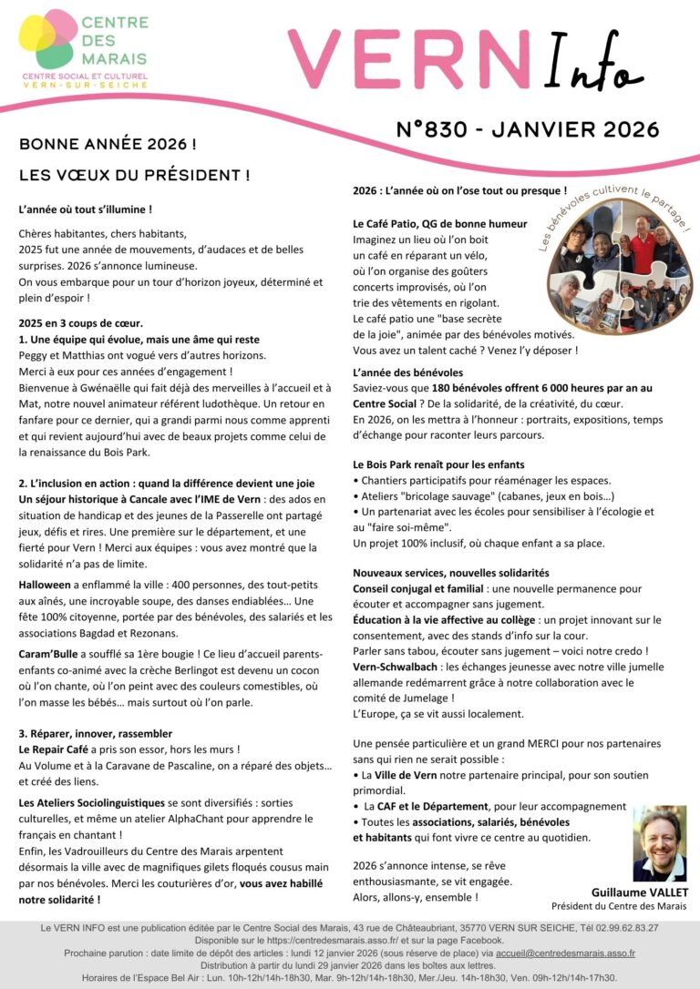 vern info n° 830 janvier 2026
