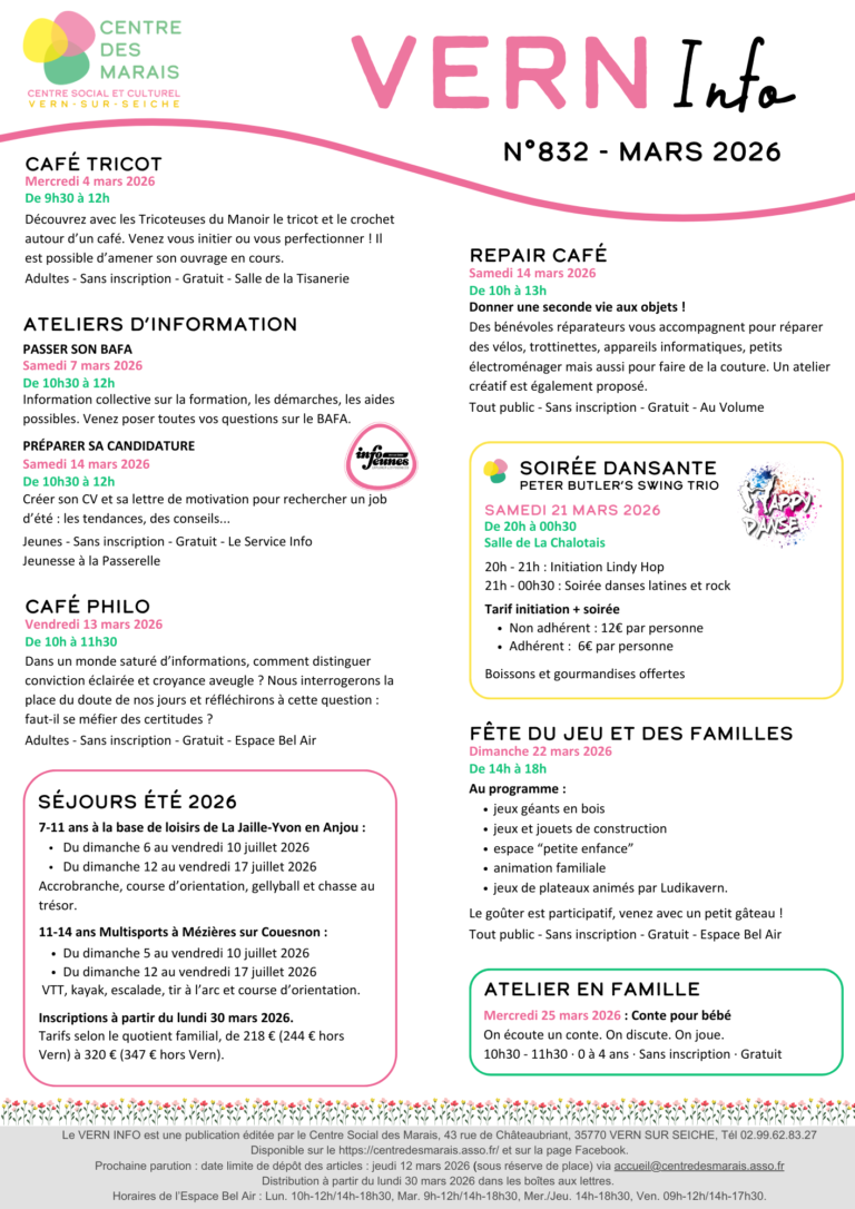 vern info n° 832 mars 2026